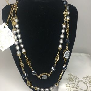 Women’s NWT Vintage Robin Steele Inc dove gray freshwater pearls necklace